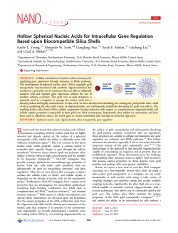 Hollow Spherical Nucleic Acids for Intracellular Gene Regulation