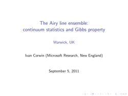 The Airy line ensemble - University of Warwick