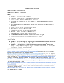 Company Profile: Blackstone Name of Company​: Blackstone