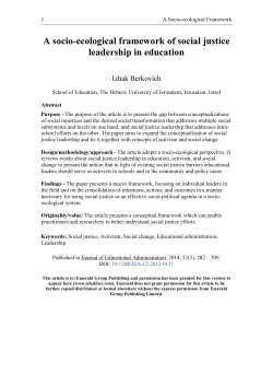 A socio-ecological framework of social justice