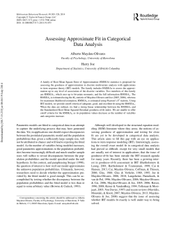 Assessing Approximate Fit in Categorical Data Analysis