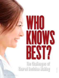 The Challenges of Shared Decision Making