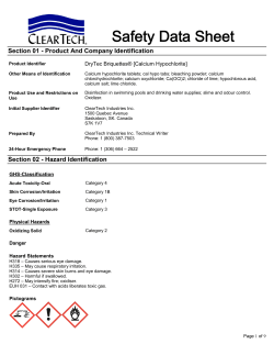 Material Safety Data Sheet