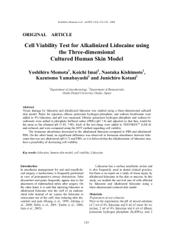 Cell Viability Test for Alkalinized Lidocaine using the Three