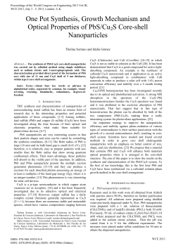 One Pot Synthesis, Growth Mechanism and Optical
