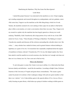 manifesto essay