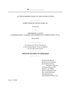 James McWilliams`s Petition for a Writ of Certiorari