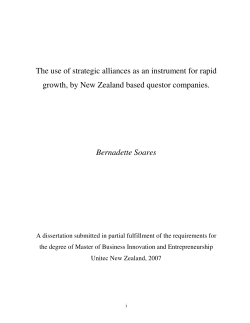 The use of strategic alliances as an instrument for rapid growth, by