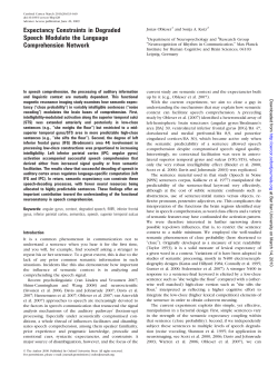 Expectancy Constraints in Degraded Speech Modulate the