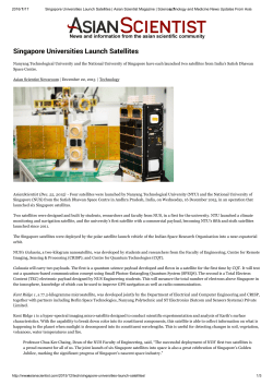 Singapore Universities Launch Satellites