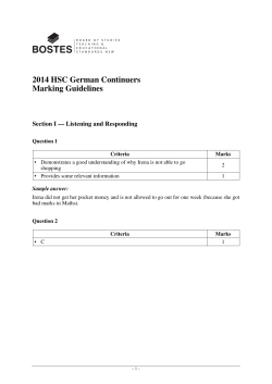2014 HSC German Continuers Marking Guidelines