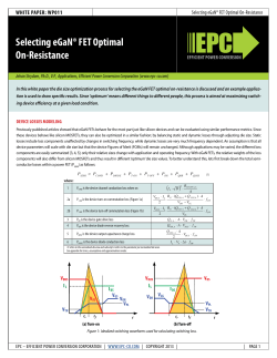 Selecting eGaN&reg; FET Optimal On-Resistance