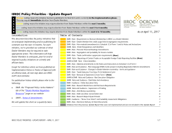 Policy Priorities Update Report