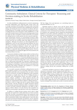 Community Ambulation - OMICS International
