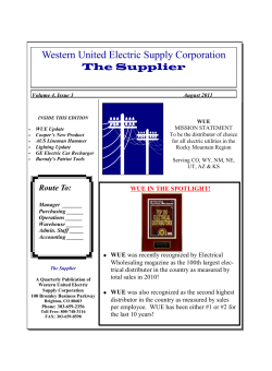 August - Western United Electric Supply Corporation