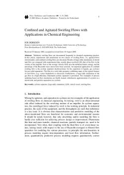 Confined and Agitated Swirling Flows with Applications in Chemical