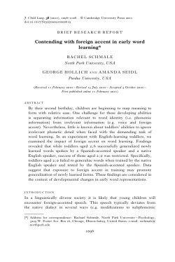 Contending with foreign accent in early word learning