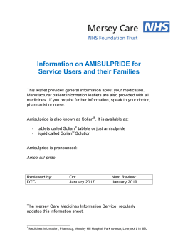 Amisulpride - Mersey Care