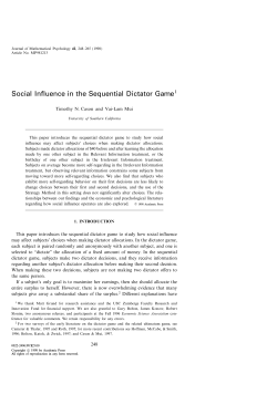 Social Influence in the Sequential Dictator Game