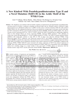 A New Kindred With Pseudohypoaldosteronism Type II and a Novel