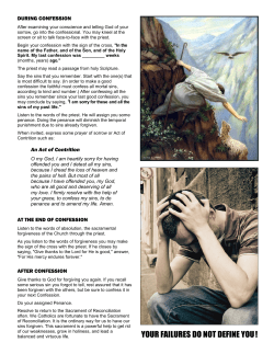 Guide to the Sacrament of Reconciliation