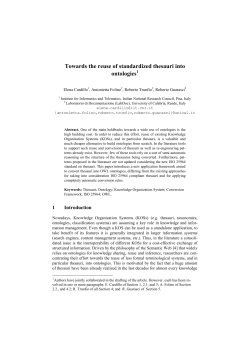 Towards the reuse of standardized thesauri into ontologies