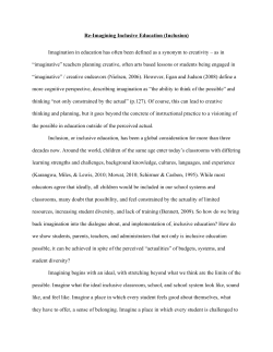 Re-Imagining Inclusive Education (Inclusion)