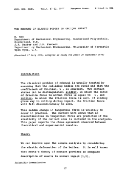 THE REBOUND OF ELASTIC BODIES IN OBLIQUE IMPACT