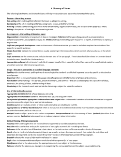 A Glossary of Terms - Mountain View College