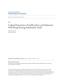 Cultural Experience, Possible Selves and Subjective Well