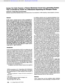 Human Fat Cells Possess a Plasma Membrane-bound H202