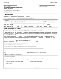 Seebert Lane Colored School Pocahontas County, West Virginia