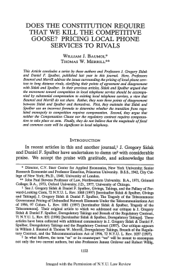 Does the Constitution Require that we Kill the Competitive Goose