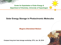 Solar Energy Storage in Photochromic Molecules