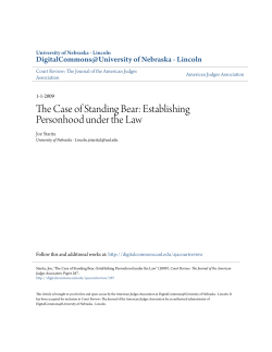 The Case of Standing Bear: Establishing Personhood under the Law