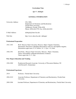 Curriculum Vitae Igor V. Alabugin GENERAL INFORMATION