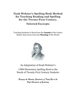 Noah Webster`s Spelling Book Method