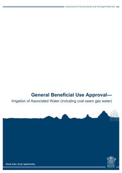 General Beneficial Use Approval - Irrigation of Associated Water