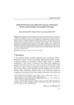 ADMINISTRATIO Political Parties between Conflict and Consensus