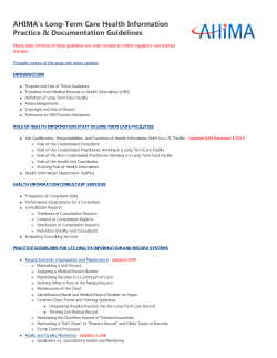 AHIMA`s Long-Term Care Health Information Practice