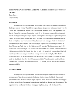 DETERMINING WHICH PAPER AIRPLANE FLIES