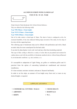 Aluminum strips with closed gap W 90-135-180 mm