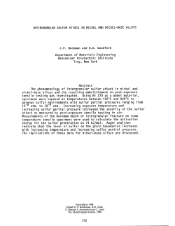 Intergranular Sulfur Attack in Nickel and Nickel-Base Alloy