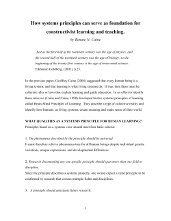 How systems principles can serve as foundation