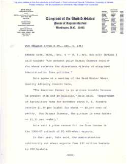 J)ou`e of 1\epre,entatibe` - Robert J. Dole Archive and Special
