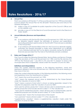 Rates Resolutions - 2016/17