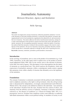 Journalistic Autonomy