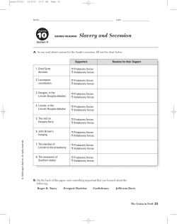 GUIDED READING Slavery and Secession