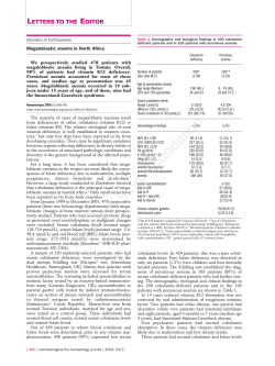 Megaloblastic anemia in North Africa