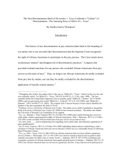 The Non-Discrimination Ideal of Hernandez v. Texas Confronts a